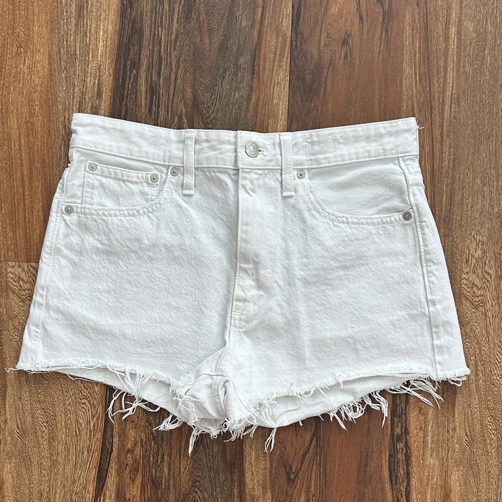Madewell Relaxed White Denim Shorts Size 27